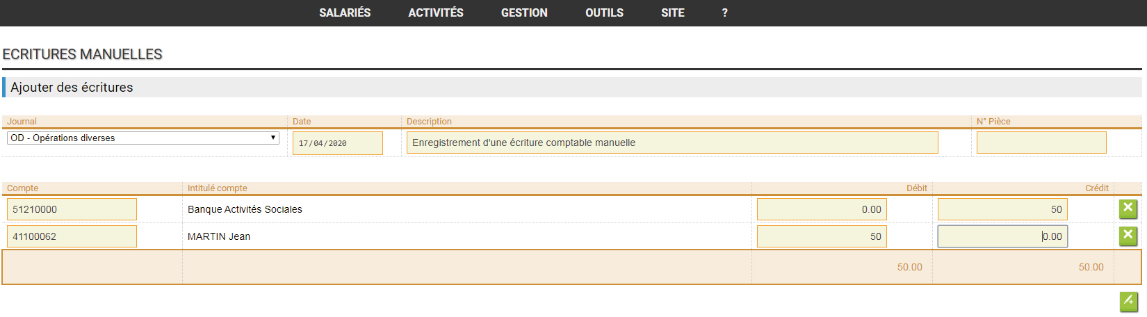 Logiciel gestion CSE écriture comptable